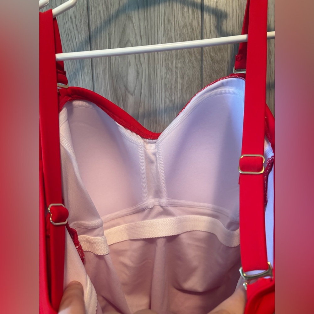 One Piece Red Swimsuit - Picture 3 of 4